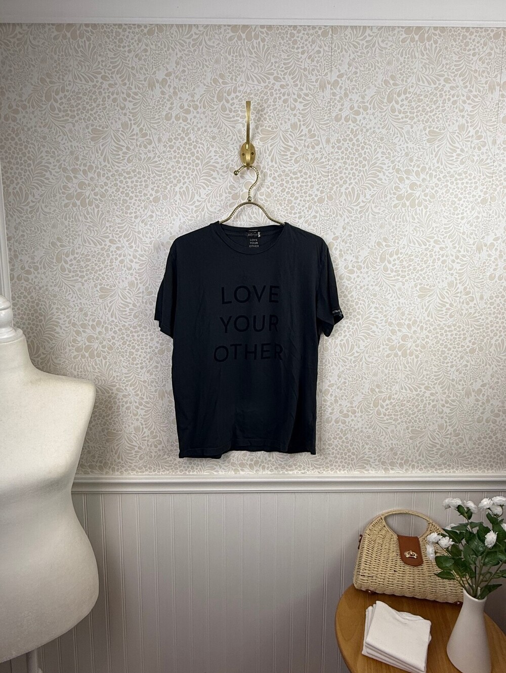 MOTHER Denim Gray Cotton #LoveYourOther Capsule Collection Tee - Size - XS
